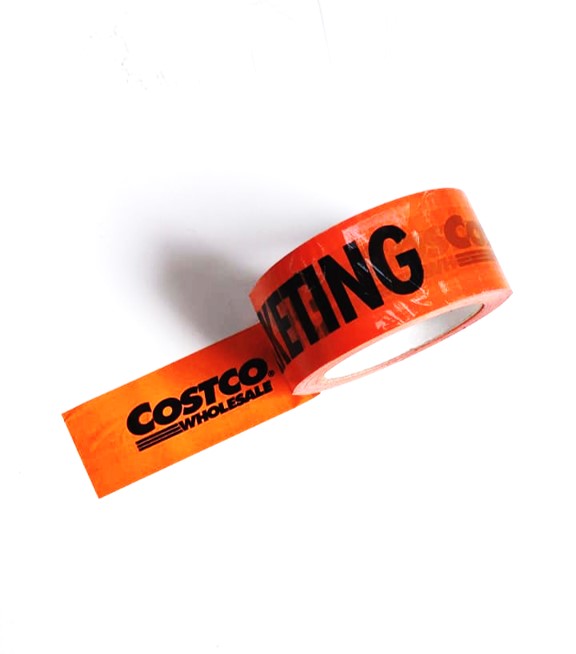 Ruban adhésif orange personnalisé avec impression logo sur boîte