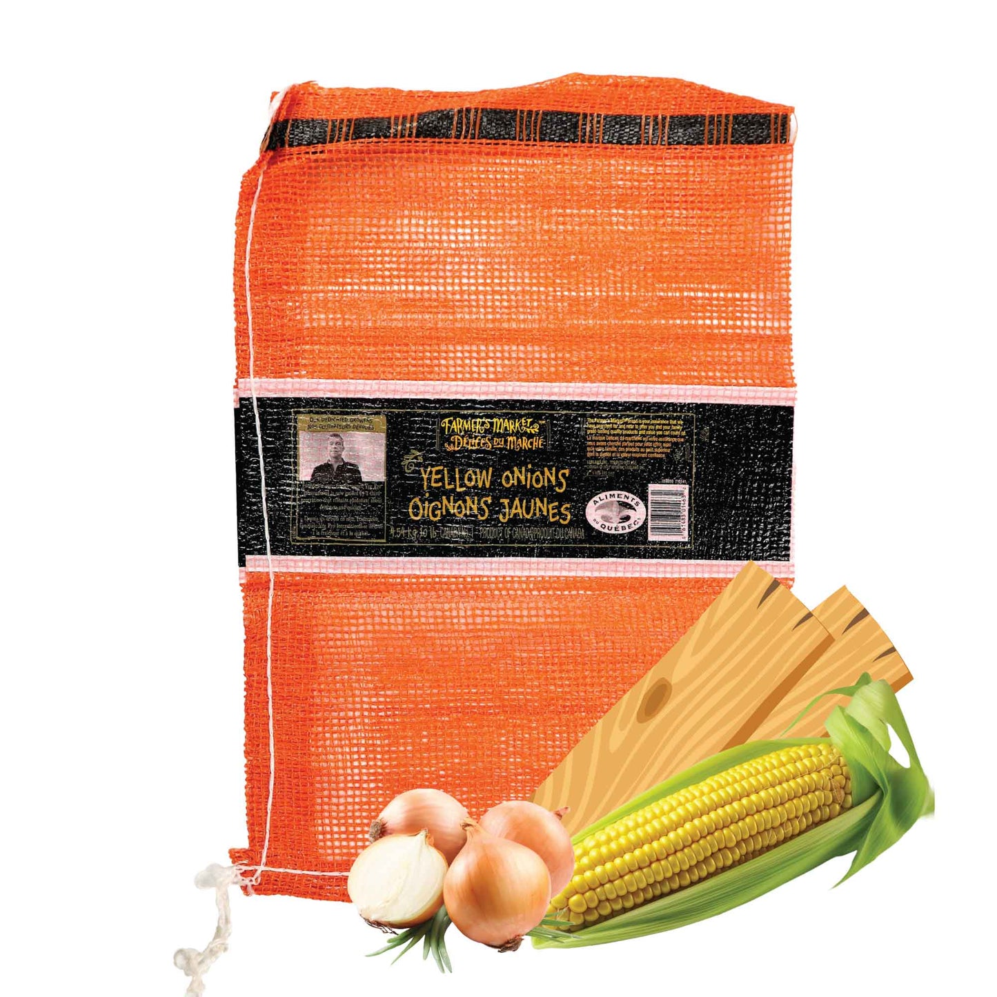 Sac de filet orange pour l'emballage de légumes et fruits, Orca Québec