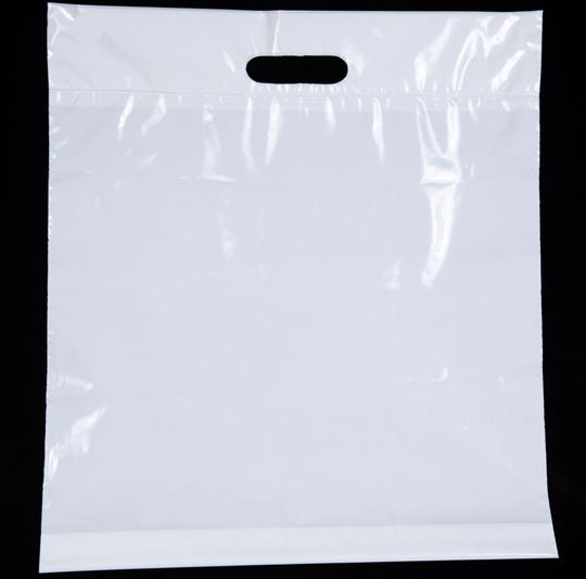 Sacs de plastique blanc avec poignée doublée et renforcée