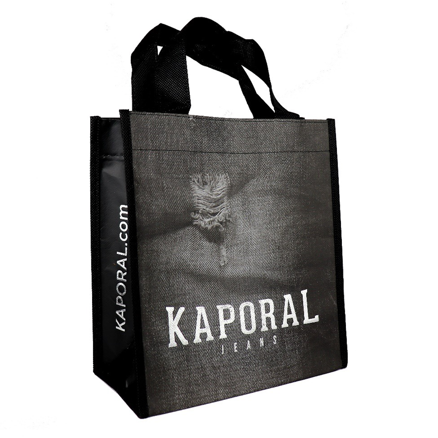 Sacs réutilisables en polypropylène non tissé avec impression personnalisée avec procédé de transfert a chaud (sublimation)