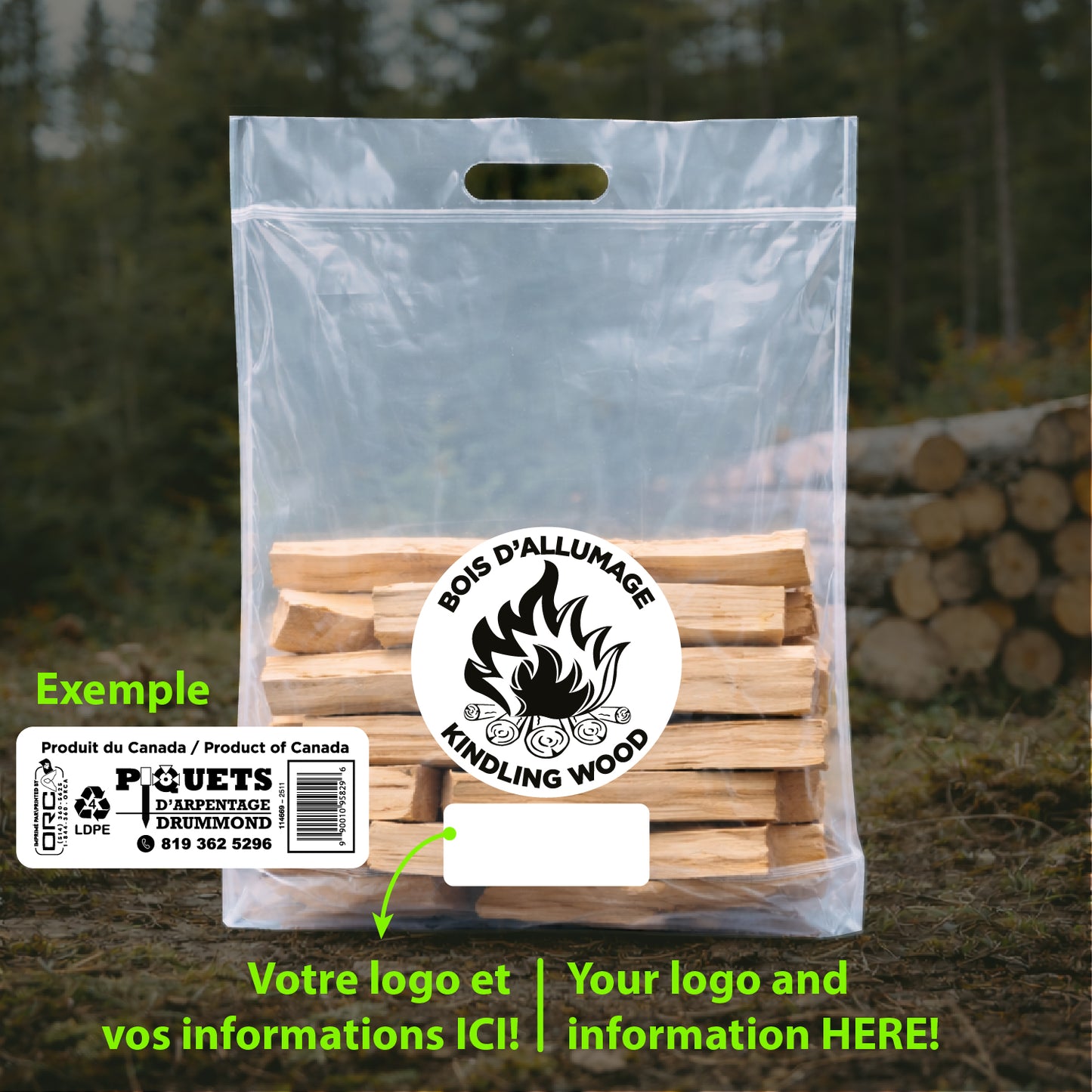 Sacs Bois d’allumage – Format économique | Orca Emballages