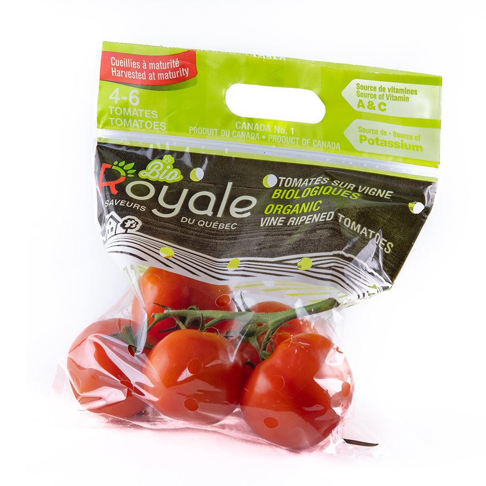 Bags with "ziplock" closure for tomatoes